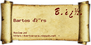 Bartos Örs névjegykártya