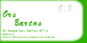 ors bartos business card
